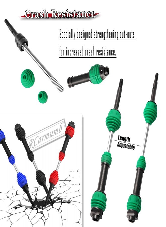 Rcarmumb CVD Axles Driveshafts Upgrades Part for 1/10 Slash Rustler Stampede Hoss VXL 4X4 4WD,4Pcs Front Rear Transmission Universal Drive Shaft,Replace #6852R,#6851R,Navy Blue - Image 5